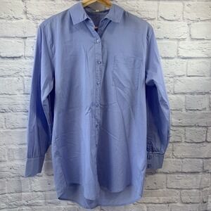Z Supply Womens XS Button Up Shirt 100% Cotton Blue Workwear Travel